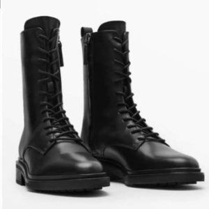 Cora leather combat boots